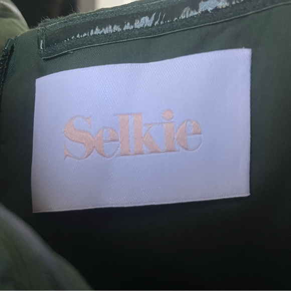 Selkie High Court Green Balsam Dress Large Silk Cotton - Picture 10 of 14